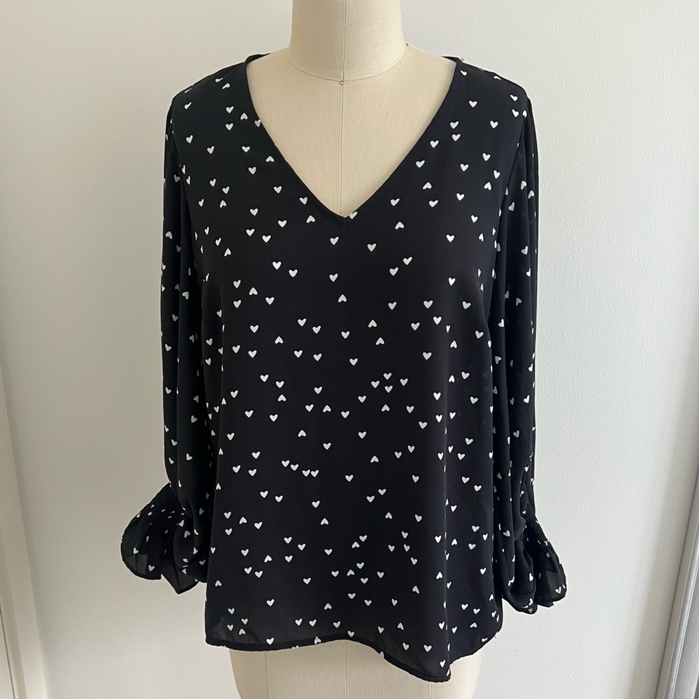 1. State Heart Long Sleeve Blouse